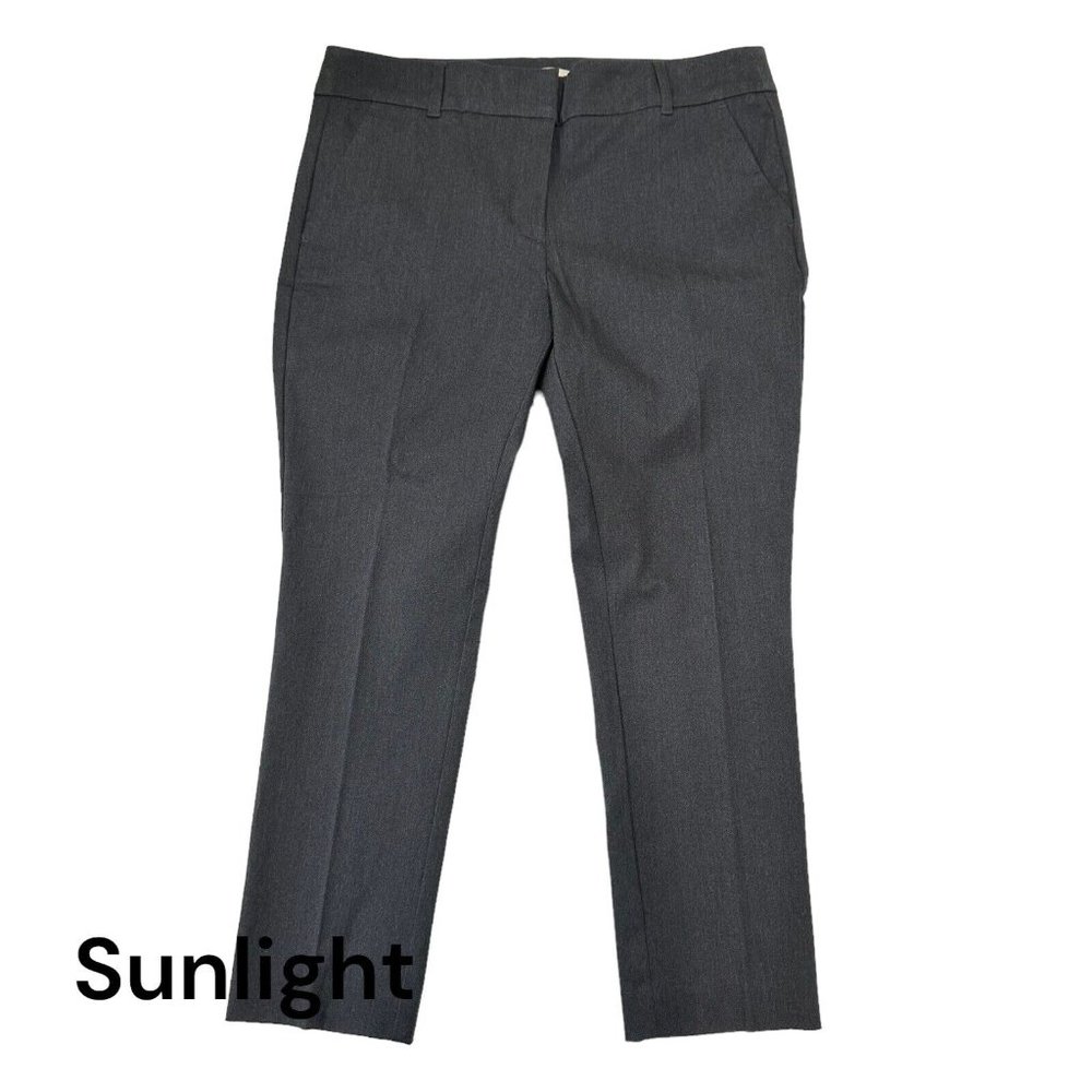 Loft Outlet Pants Womens 12P Petite  Modern Skinny Ankle Twill Mid Rise Charcoal